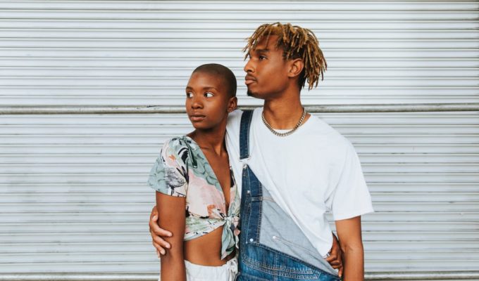 relationships - black couple in a hug