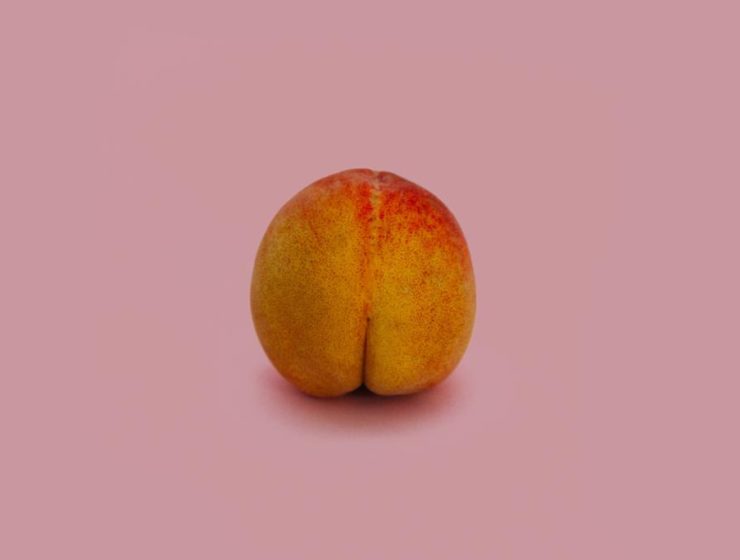 Picture of a peach fruit in a plain background