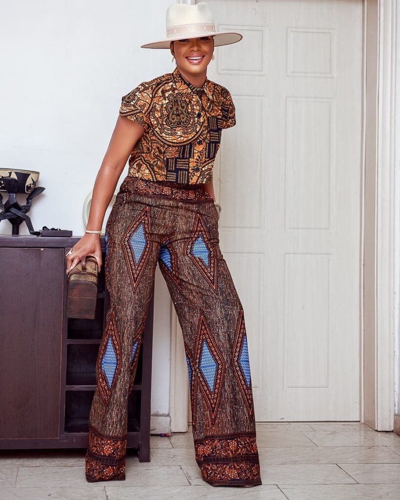 African print top and pants