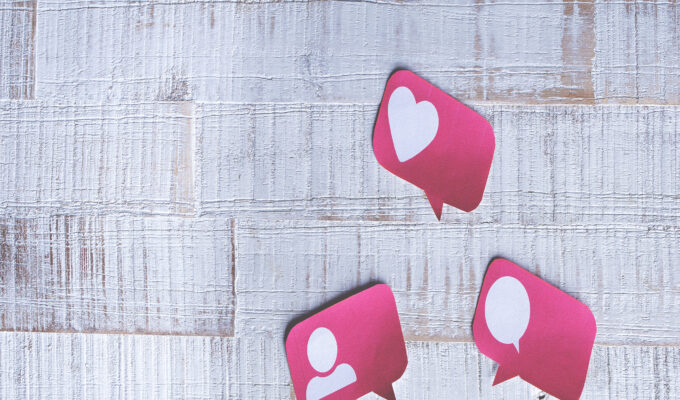 communicating effectively: Paper Cut Social Media Icons in Speech Bubble to communicate