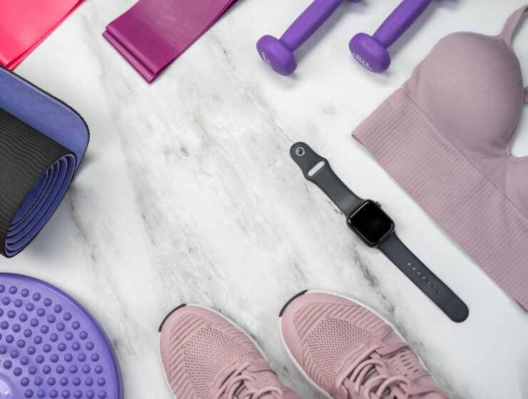 new habit - flat lay of gym essentials