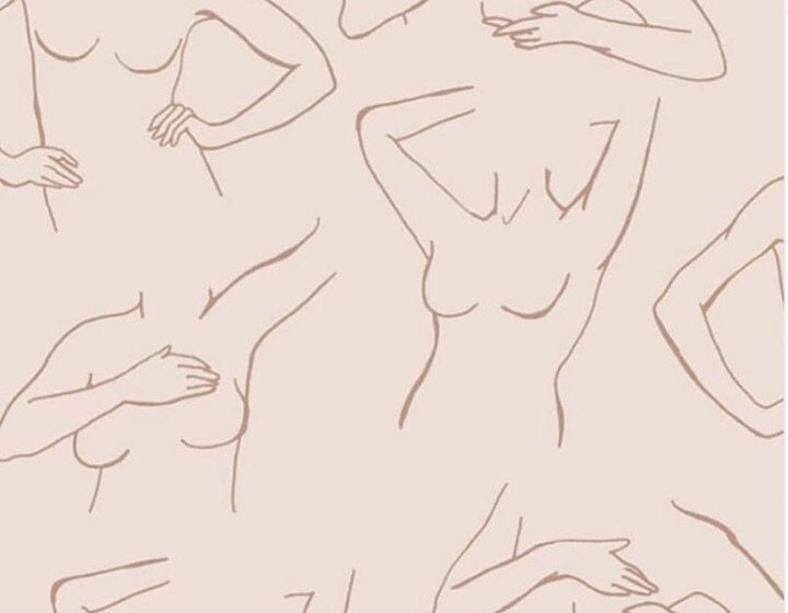 Breast self-exams illustrations