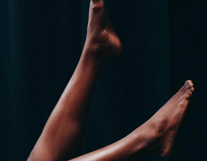 feet of a black woman raised up
