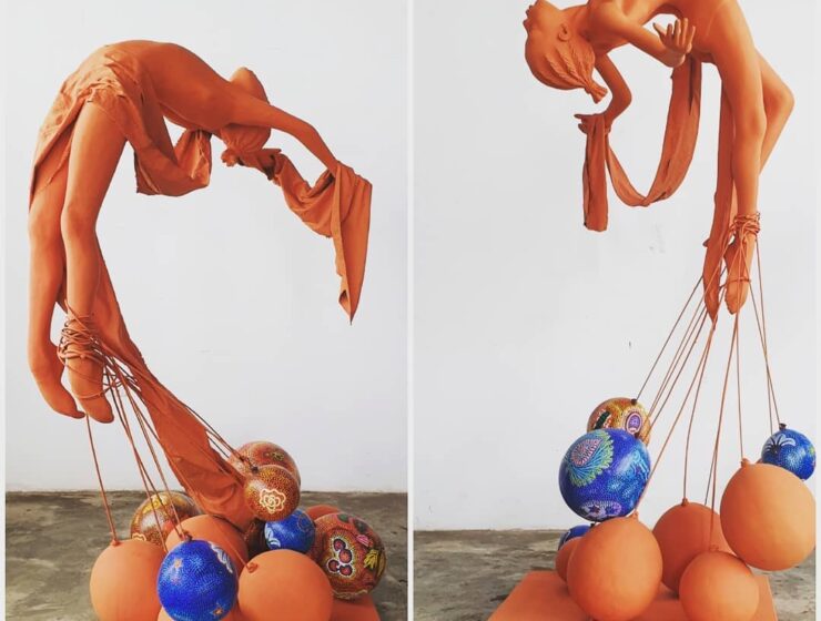 Nigerian artist Peju Alatise's Lifted installation