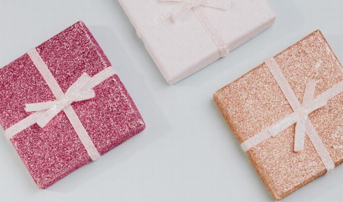 three wrapped presents laid down for gift ideas