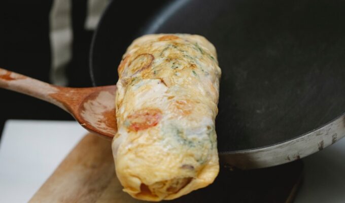 cooked eggs with vegetables