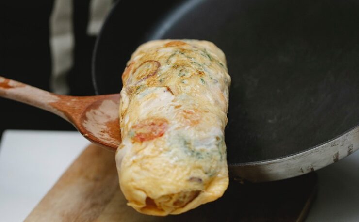 cooked eggs with vegetables