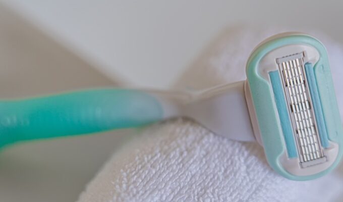 Shaving stick on a towel to prevent razor bumps