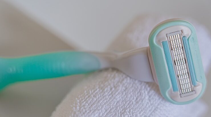 Shaving stick on a towel to prevent razor bumps