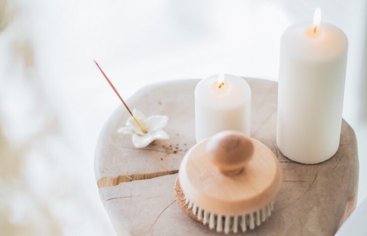 candles lit for scents