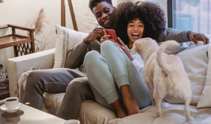A couple practicing relationship self-care by spending time together