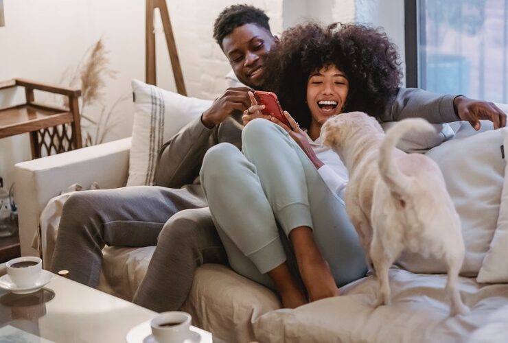 A couple practicing relationship self-care by spending time together