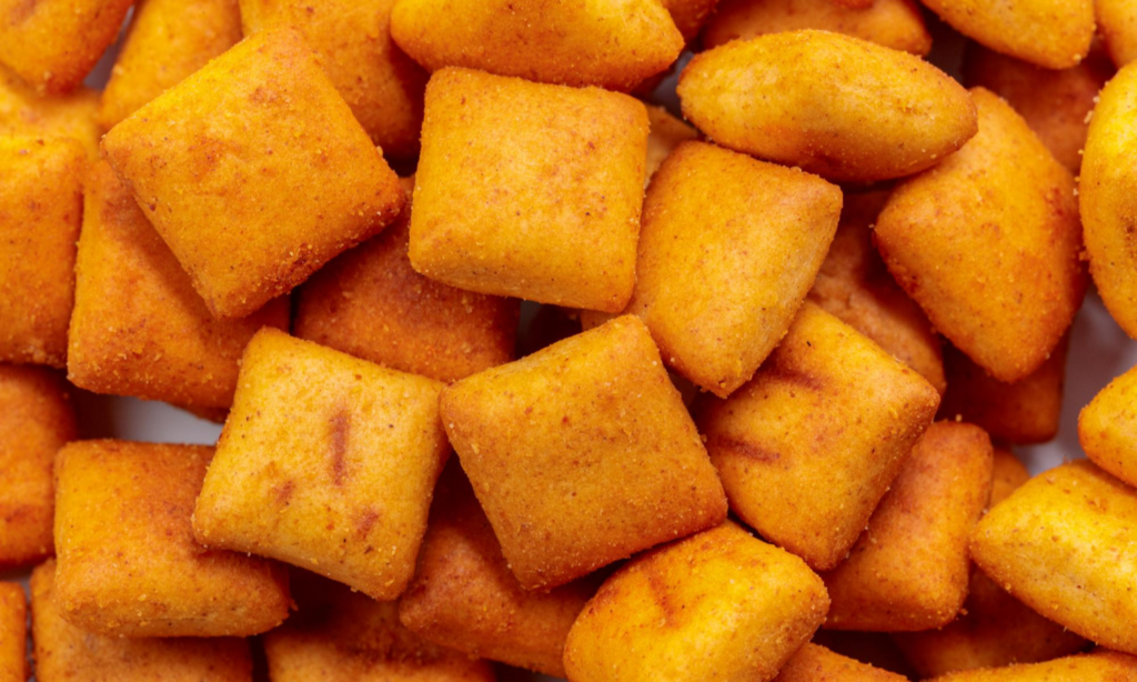 Baked whole-grain Chin-Chin squares, perfect for the holidays as part of your healthy African Christmas snacks spread.