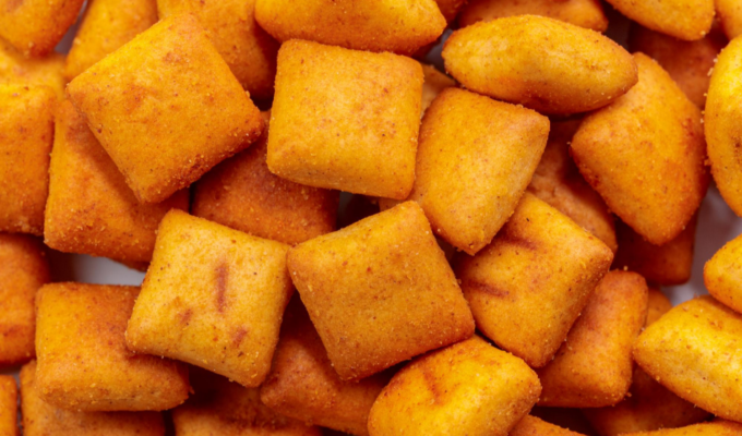 Baked whole-grain Chin-Chin squares, perfect for the holidays as part of your healthy African Christmas snacks spread.