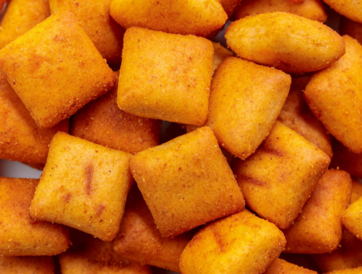 Baked whole-grain Chin-Chin squares, perfect for the holidays as part of your healthy African Christmas snacks spread.