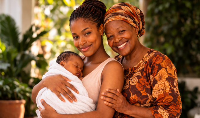 An article on African Post Care Practices which explores how elder women in the family support new mothers with rest, nourishment, and recovery after childbirth.