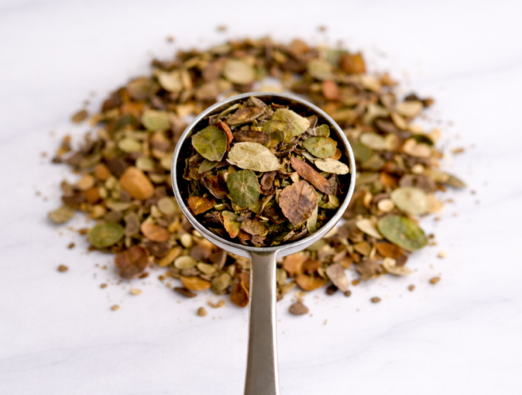 Dried Kinkeliba, a West African herbal tea known for aiding digestion, supporting liver health and balancing blood sugar.