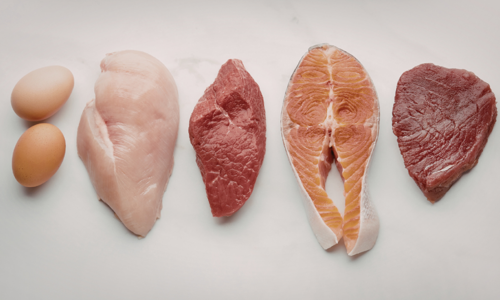Assortment of protein rich African foods displayed on a tray