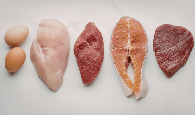 Assortment of protein rich African foods displayed on a tray