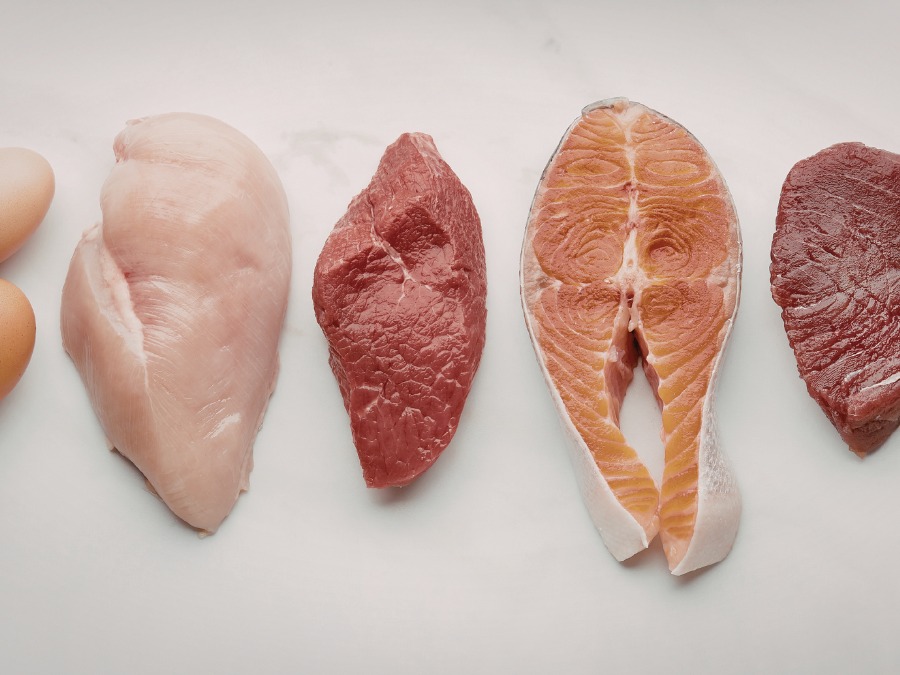 Assortment of protein rich African foods displayed on a tray
