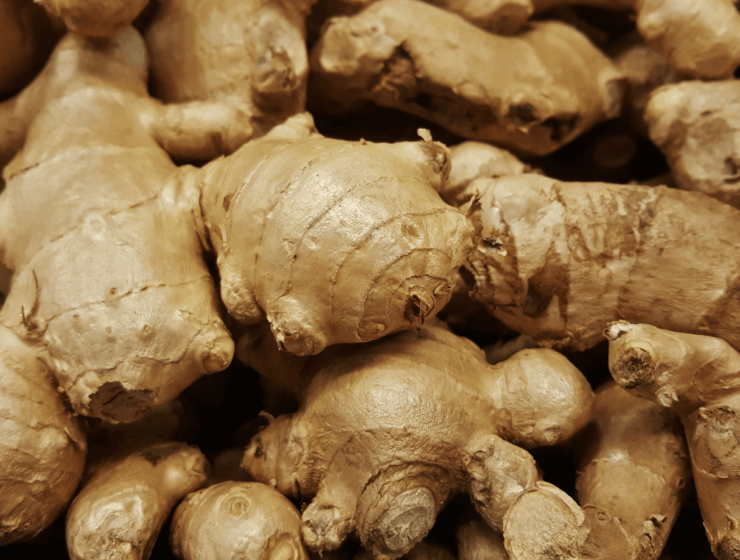 Fresh ginger root, a versatile spice with many health benefits.