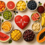 A spread of heart healthy foods